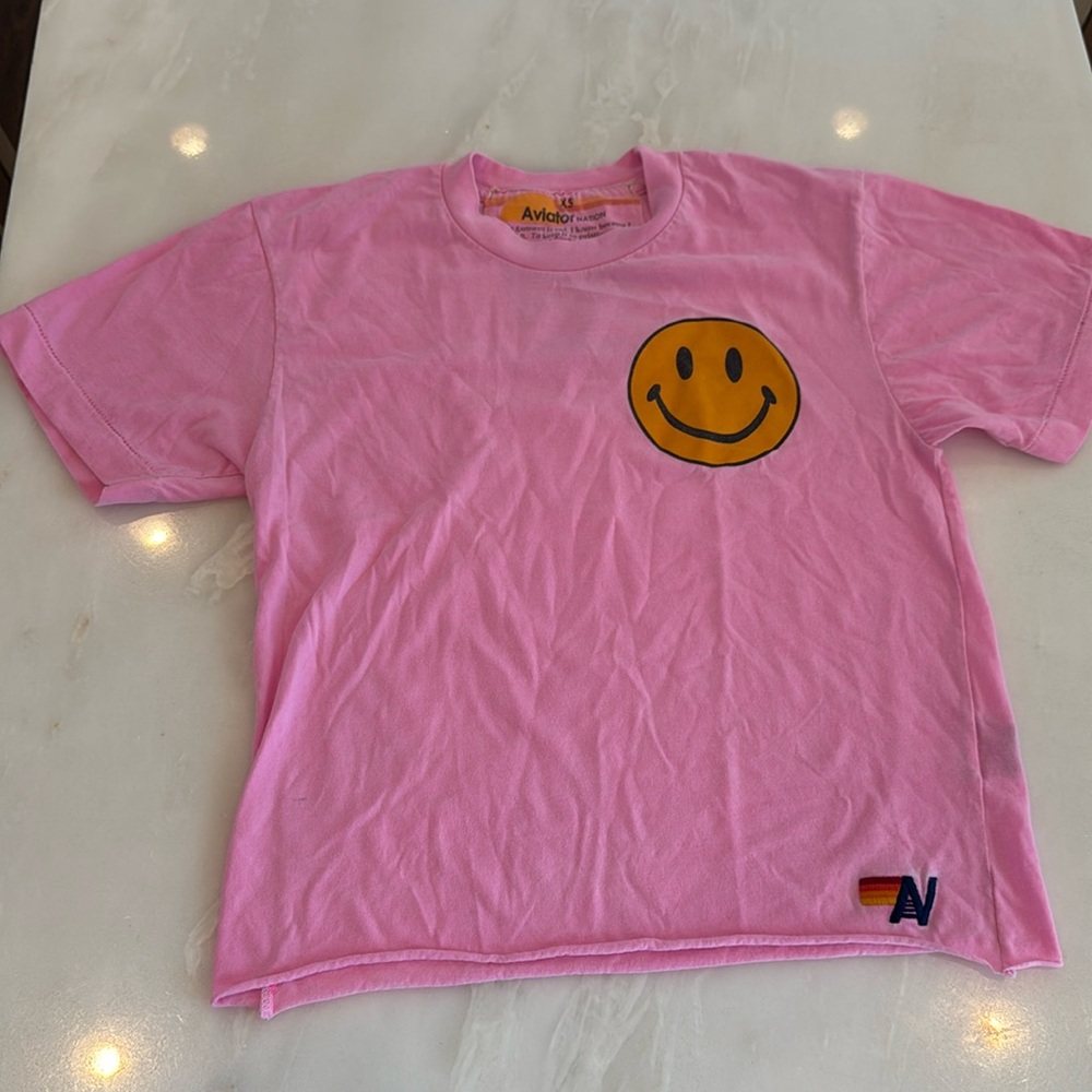 Aviator Nation Boyfriend Tee- Adult size Extra Small- pink